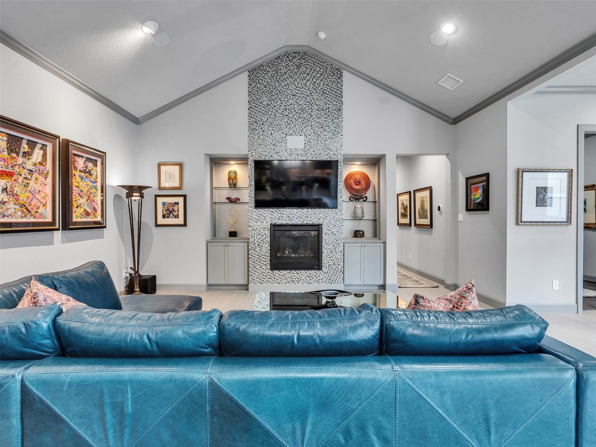 7415 Nantucket Point Lane Spring, TX 77389 - Photo 22 of 49 a living room with furniture and a fireplace