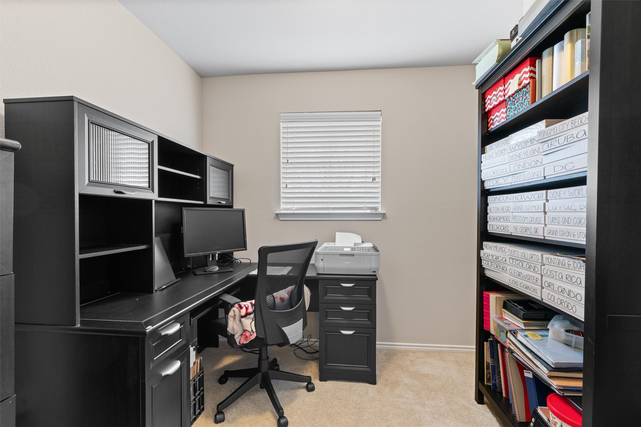 338 Altamont Street Hutto, TX 78634 - Photo 21 of 40 Home office with light colored carpet and baseboards