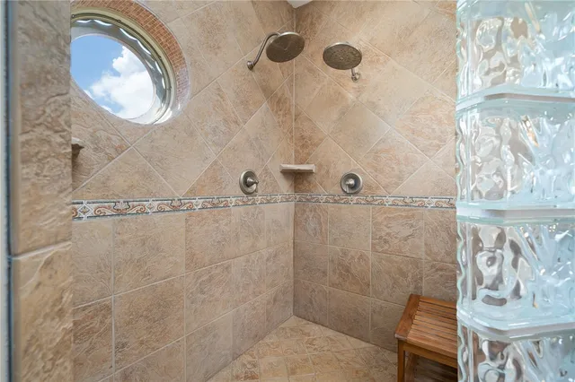 a bathroom with a shower