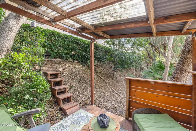 a view of outdoor space with seating area