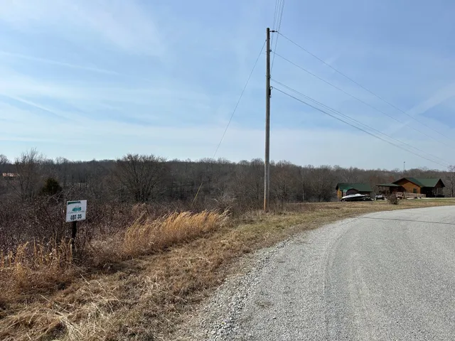 a view of a lake with a mountain in the background
