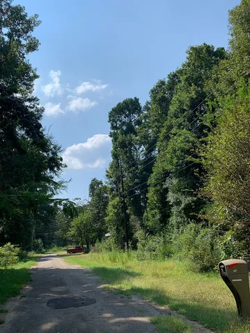 a view of a golf course with green space