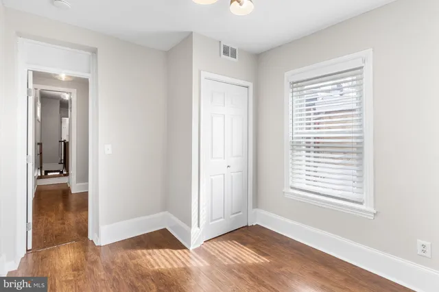 a view of a closet from a window