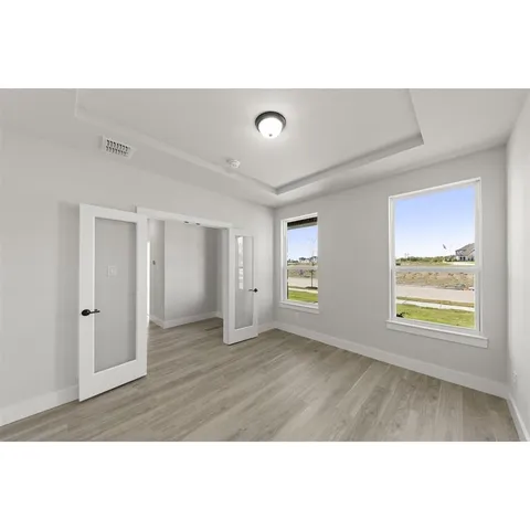 a view interior of house and hall with wooden floor