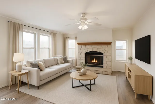 a view of a dining room with furniture wooden floor and chandelier