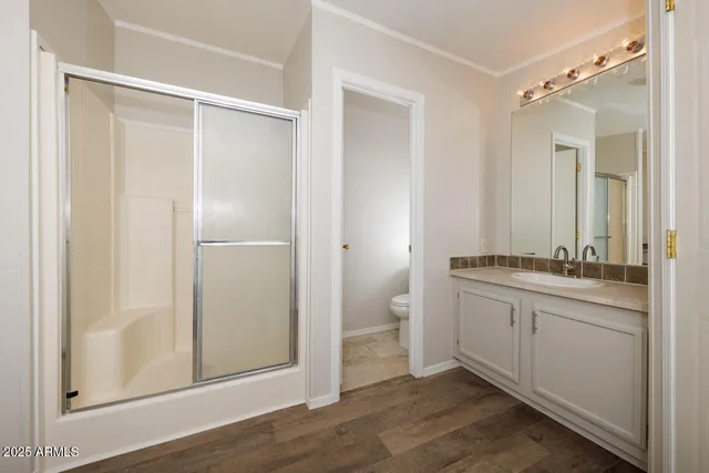 a bathroom with a shower and a sink