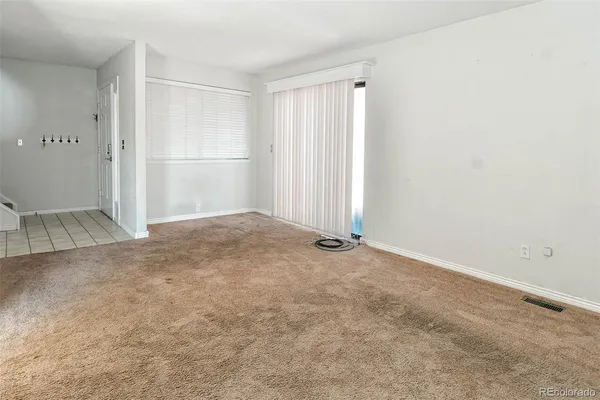 a hallway with a closet