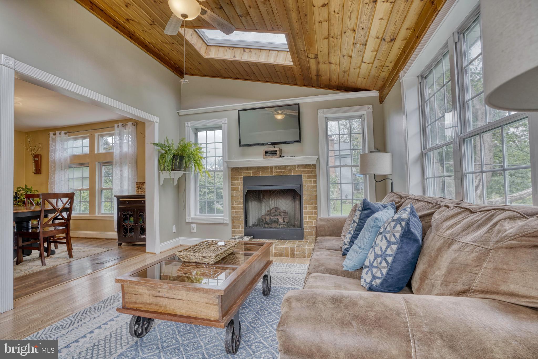 4505 Carroll Manor Road Baldwin, MD 21013 - Photo 26 of 65 Wood Paneled Vaulted Ceiling with Skylights