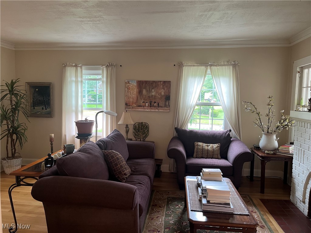 134 Ridgewood Drive Youngstown, OH 44512 - Photo 5 of 29 Living area with wood finished floors and ornamental molding