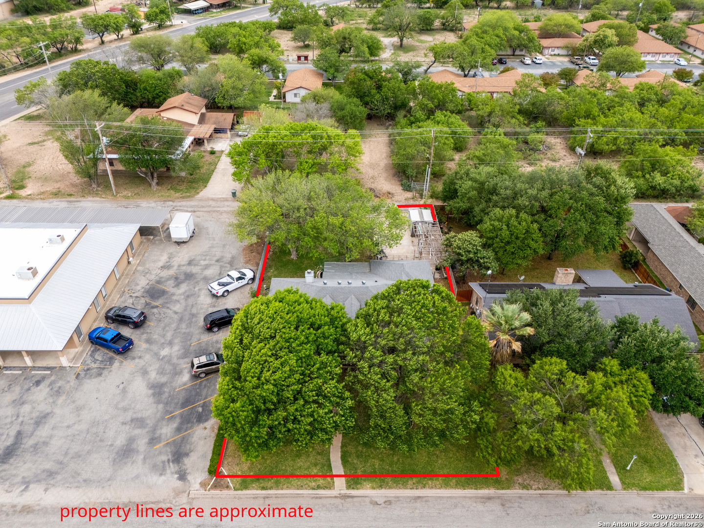 an aerial view of residential house with outdoor space