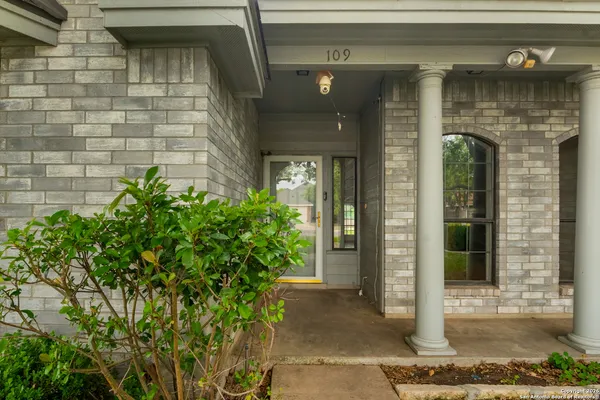 a view of a door of the house