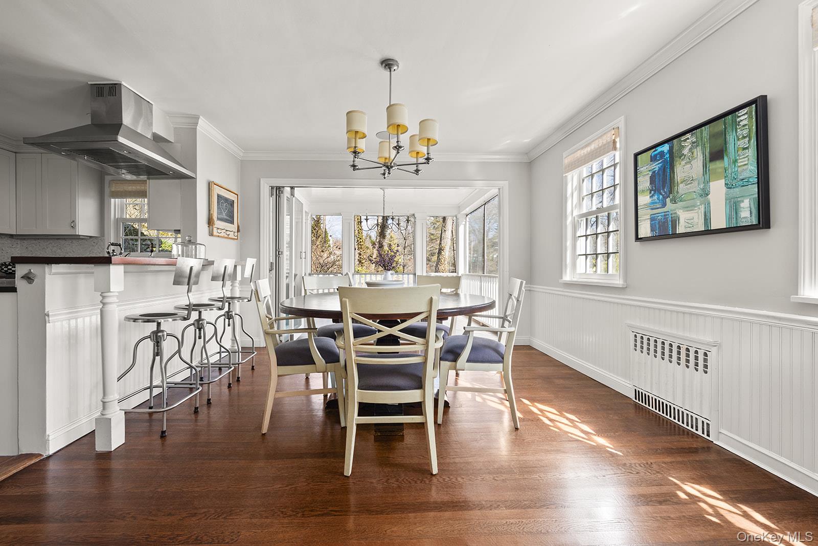 147 Valley Stream Road East Larchmont, NY 10538 - Photo 4 of 37 a view of a dining room with furniture window and wooden floor