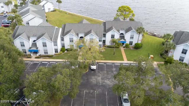 a bird view of a lake