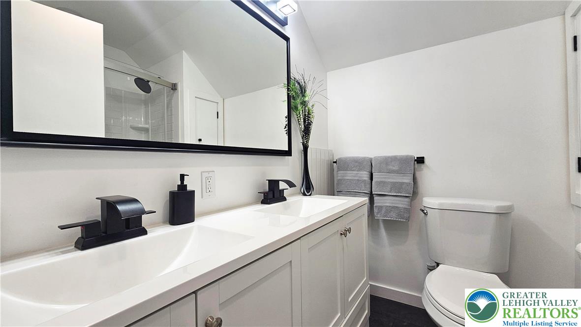 2239 Wassergass Road Hellertown, PA 18055 - Photo 30 of 42 a bathroom with a sink a toilet and mirror