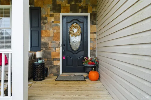 a view of balcony with a potted plant