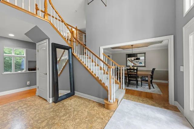 a view of livingroom with furniture and stairs