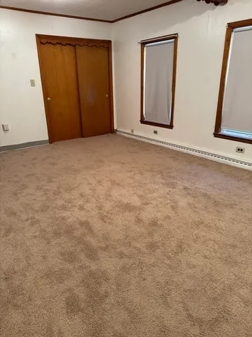 an empty room with closet