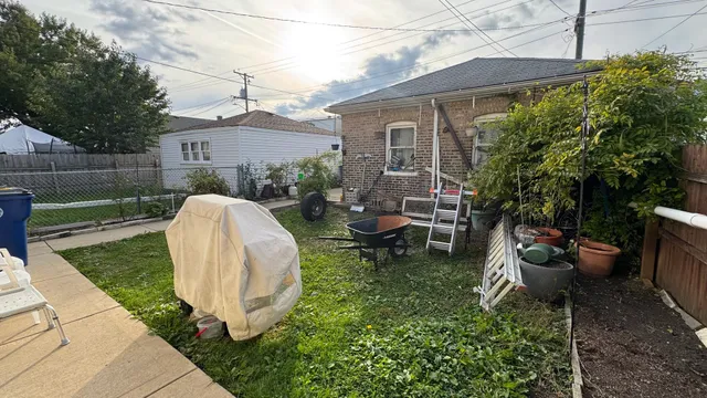 a view of a chair in a patio