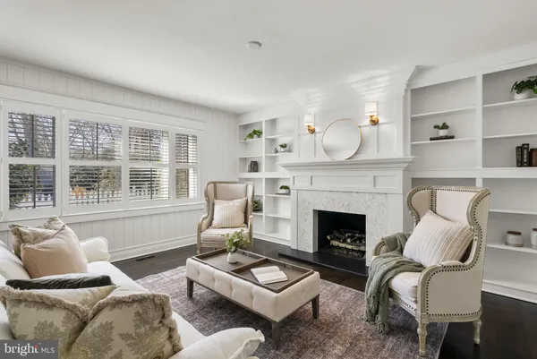 a living room with furniture