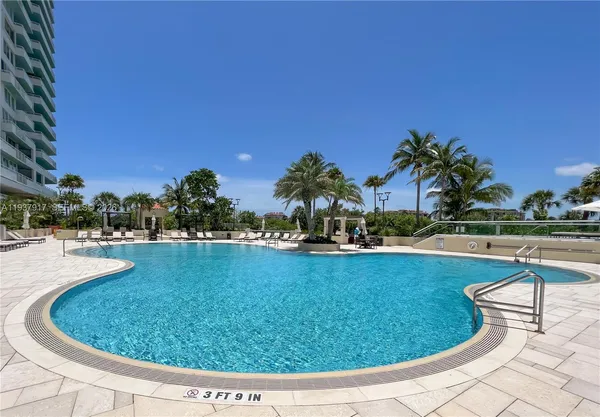 a view of a swimming pool and lake view