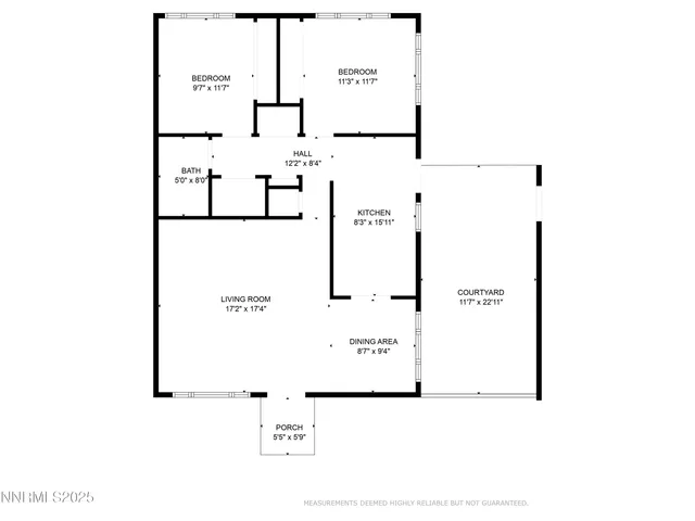 an aerial view of a house with garden