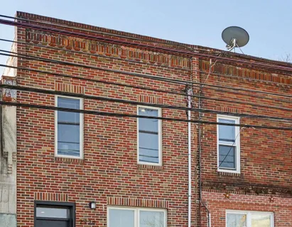 a front view of a building