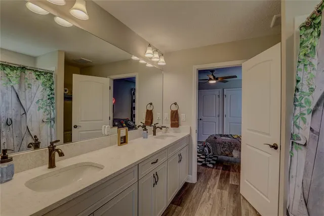 a view of a lake and a yard