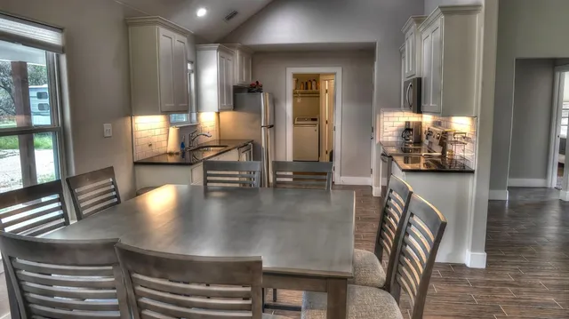 a view of dining room with furniture