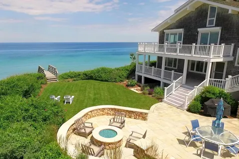 a balcony with wooden floor