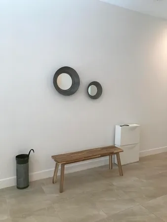 a utility room with cabinets