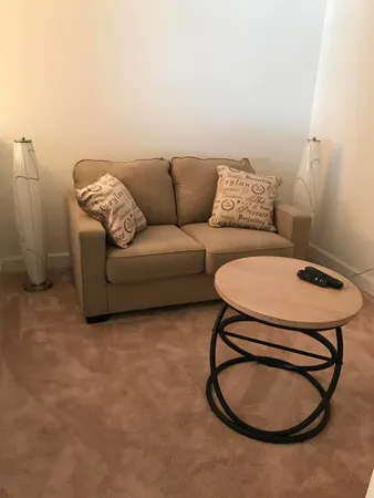 a view of a furniture in wooden floor