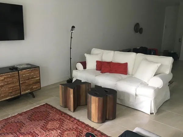 a living room with furniture