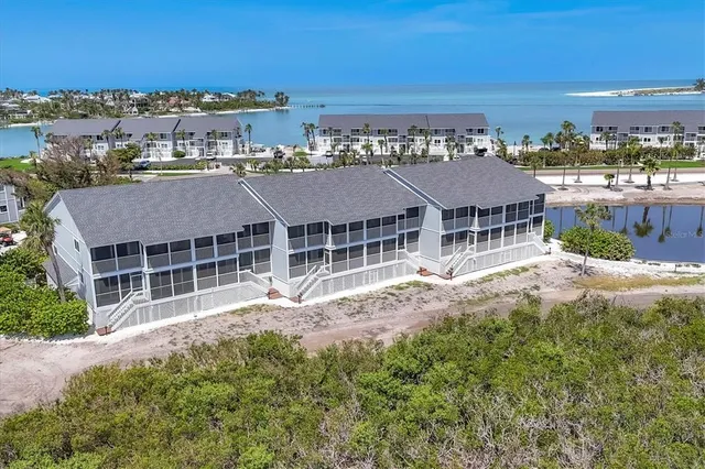 a view of a lake with a city
