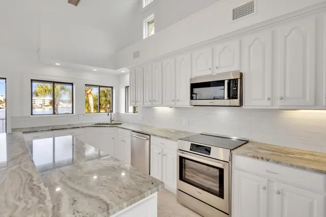 a view of a swimming pool and an ocean