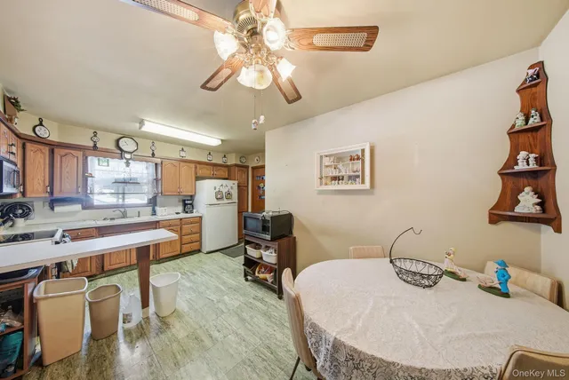 a room with furniture and a chandelier