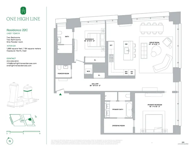 $6,815,000 | 500 West 18th Street, Unit EAST 22C | Chelsea