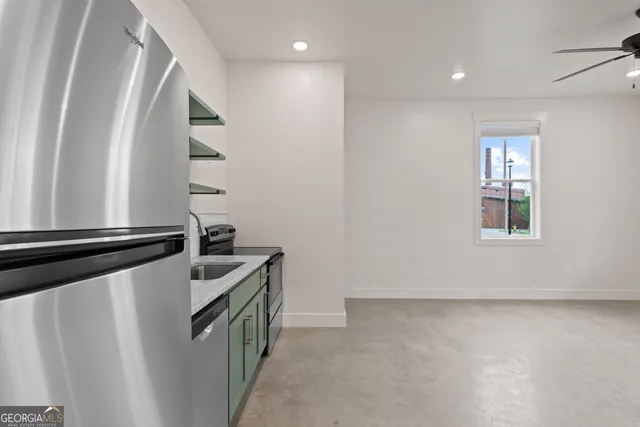 an empty room with a window