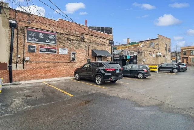 a view of an outdoor space with swimming pool
