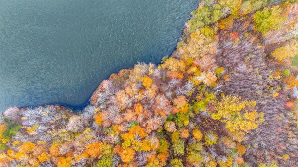 a view of lake and mountain
