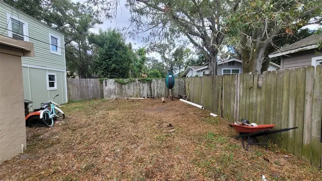 a backyard of a house