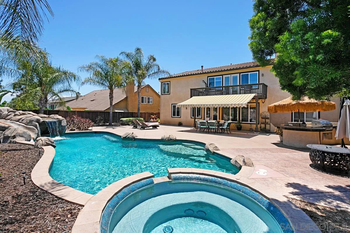 604 Hidden Trails Road Escondido, CA 92027 - Photo 45 of 49 swimming pool view with a seating space and a garden