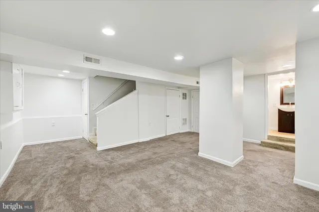 an empty room with a natural light