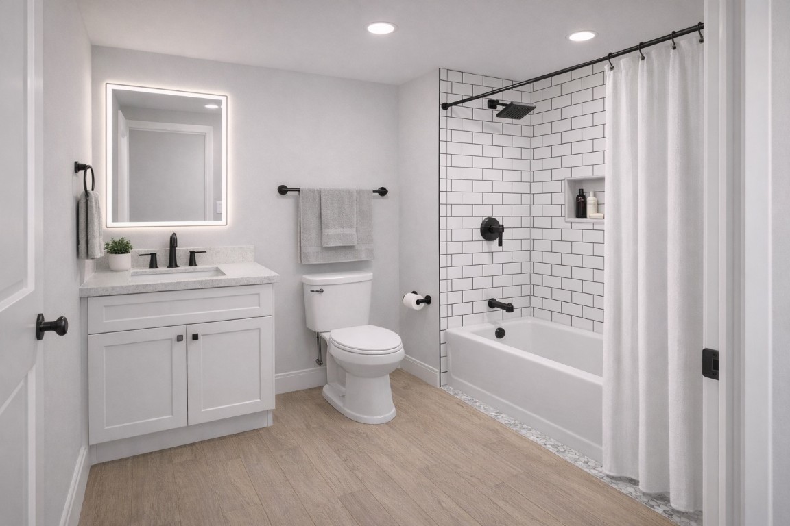 5315 Dewberry Street Houston, TX 77021 - Photo 6 of 6 a bathroom with a bathtub shower sink vanity and toilet