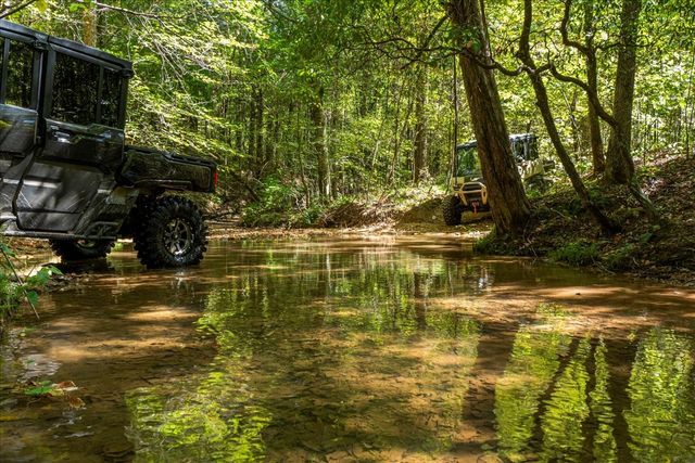 a view of water pond with green space