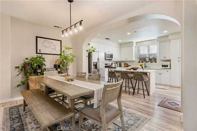 a view of a dining room kitchen and a livingroom
