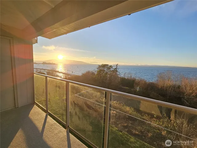 a view of a balcony with an outdoor space