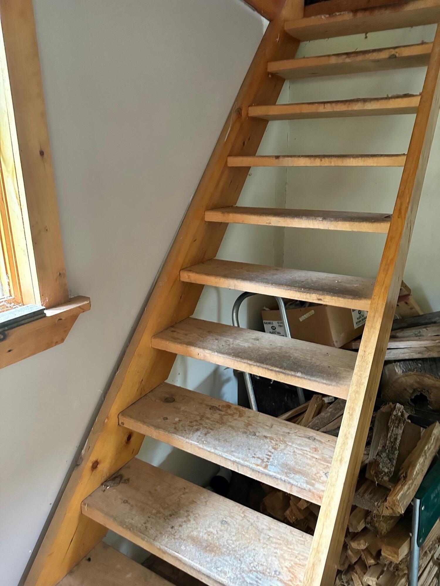 864 Sheridan Road Ashland, ME 04732 - Photo 16 of 34 Stairs to loft and 2 rooms, camp 1