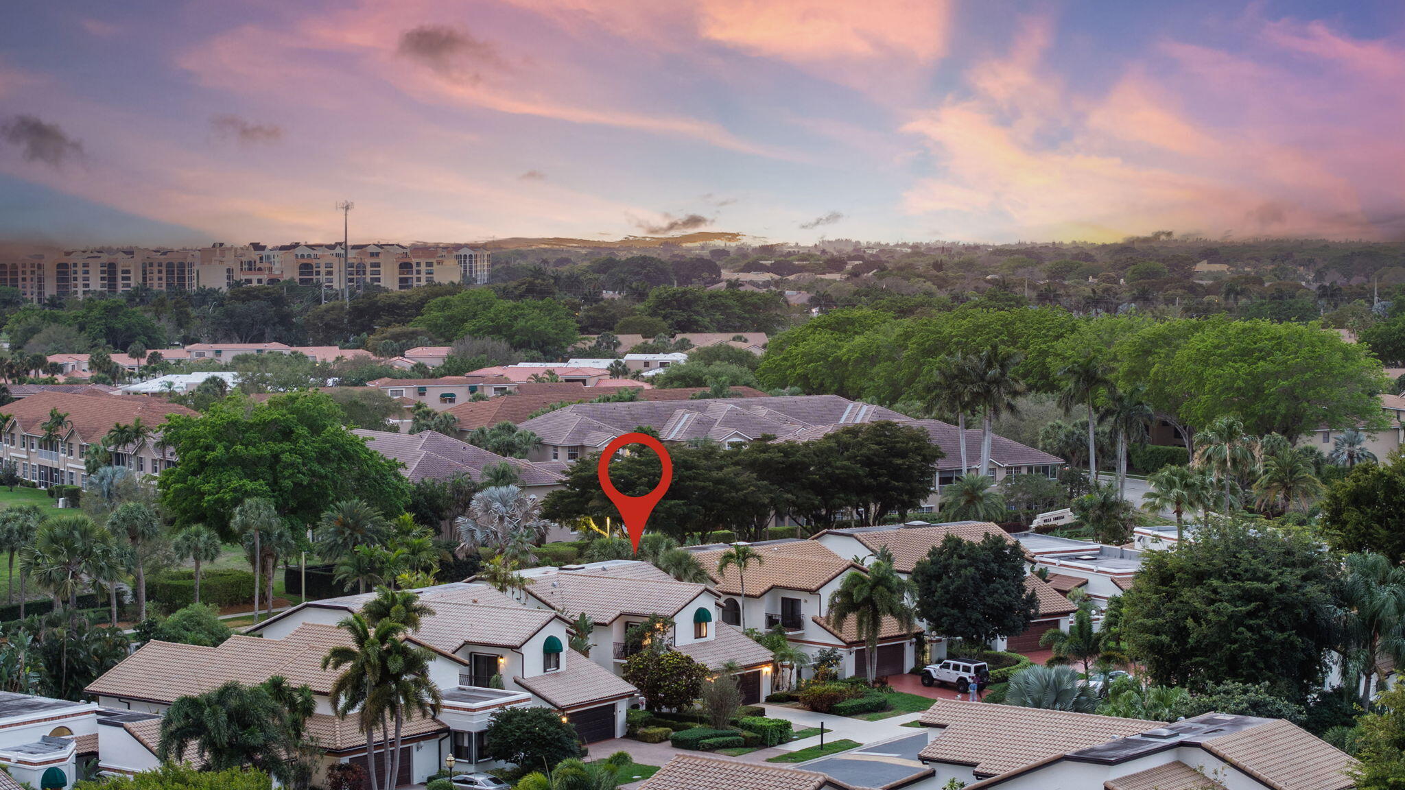 6534 Via Rosa Boca Raton, FL 33433 - Photo 56 of 59 Twilight Aerial View