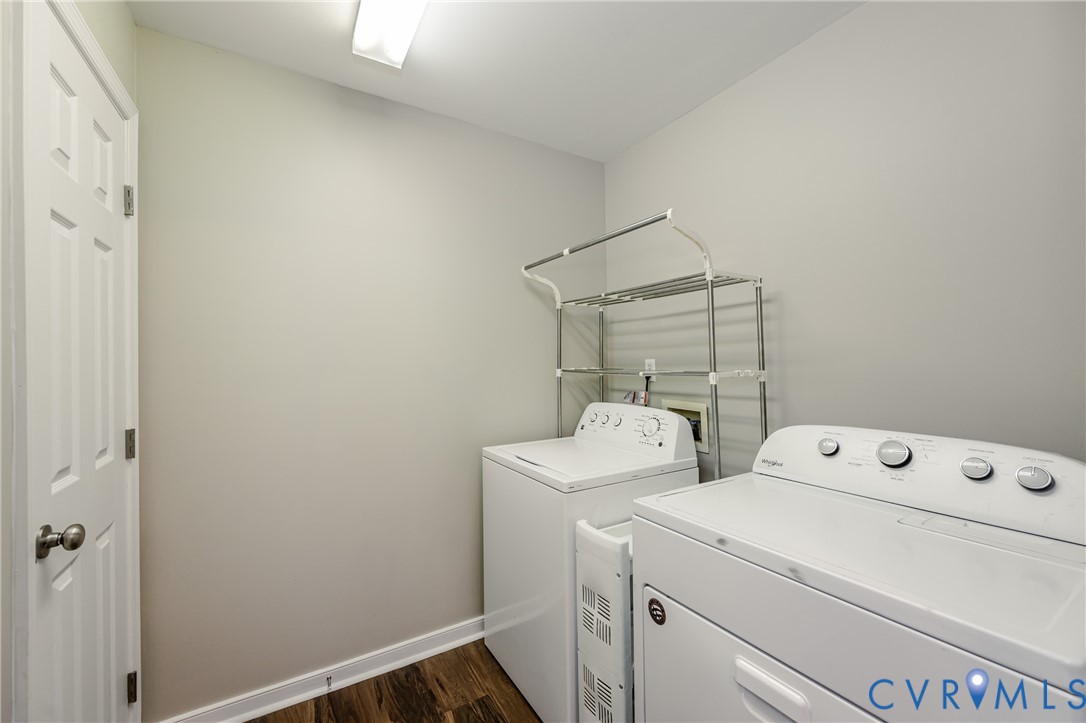 3024 Gregwood Road Midlothian, VA 23112 - Photo 24 of 49 Laundry room featuring washer and dryer and dark w