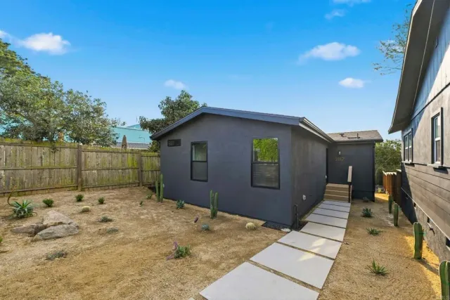 a backyard of a house